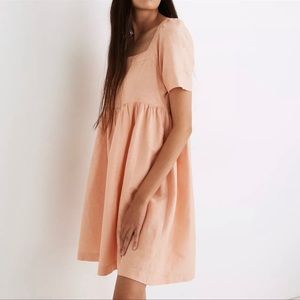 Madewell Allie Mini Dress XL Linen Blend in Peach
